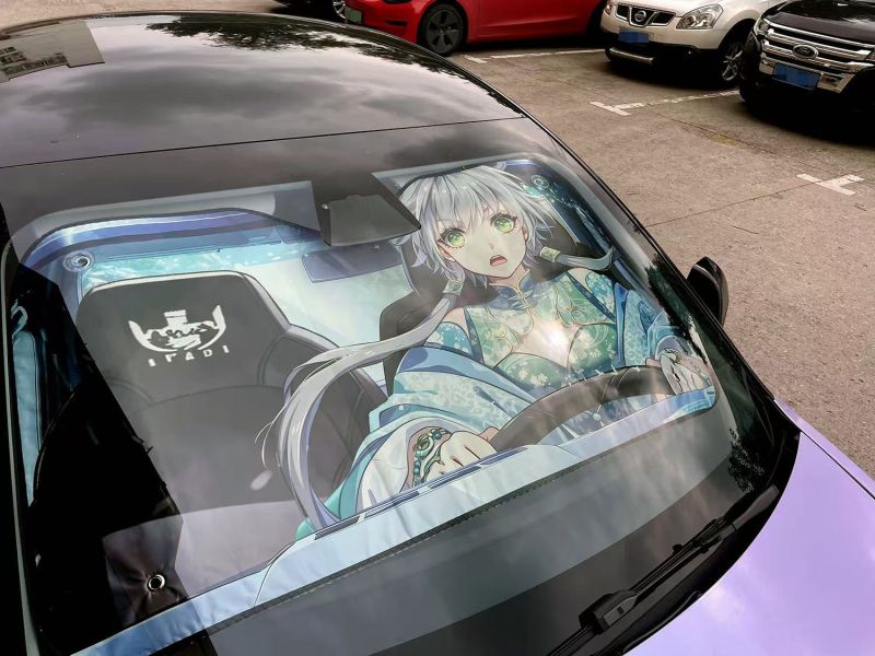 【海外代購】千鳥社 洛天依 可愛二次元 汽車前擋遮陽防曬 