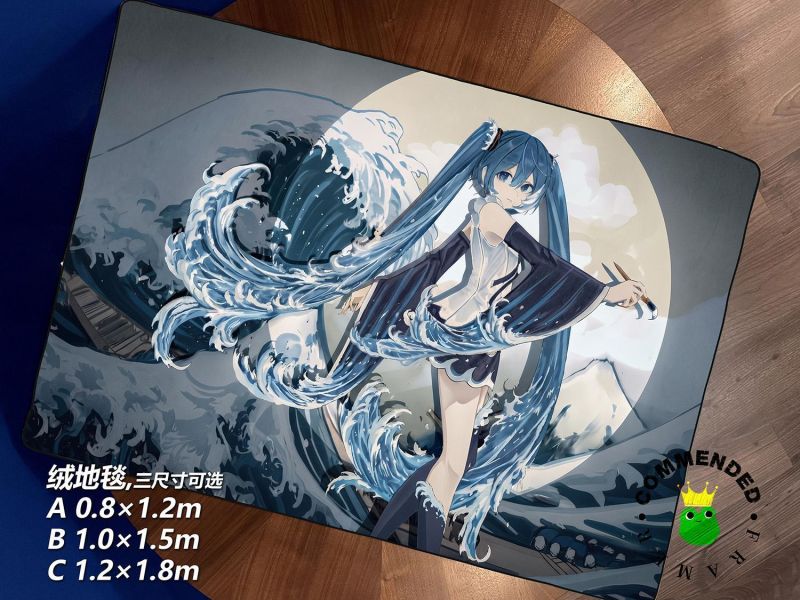 【海外代購】皇呱 《浪繪初音》 初音未來浪繪初音浮世繪同人周邊裝飾畫 午睡毯  地毯 