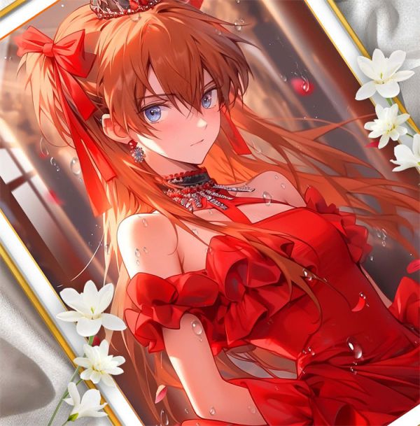 【海外代購】阿喵畫社 玫瑰禮服 明日香 8k超清裝飾畫 EVA 