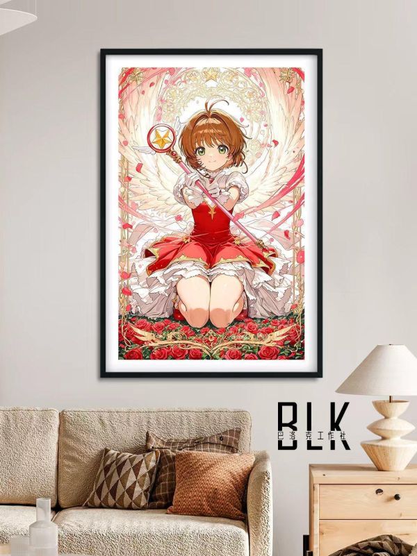【海外代購】巴洛克 《花園小櫻》百變小櫻木之本櫻魔卡少女櫻知世庫洛牌動漫裝飾畫 