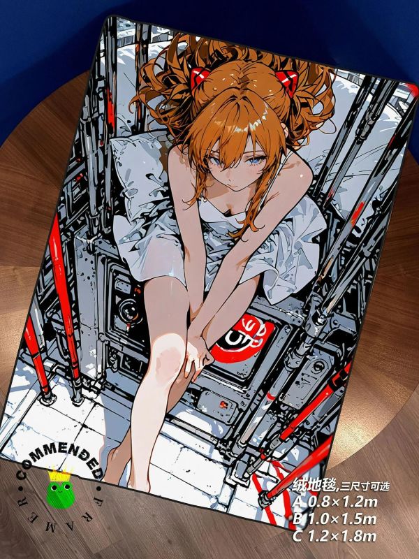 【海外代購】皇呱 《辣妹明日香》二號機惣流·明日香·蘭格雷裝飾畫 午睡毯 地毯 