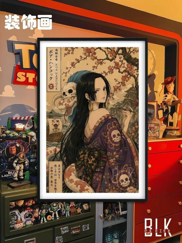 【海外代購】巴洛克《和服女帝》海賊王波雅漢庫克裝飾畫冰箱貼 