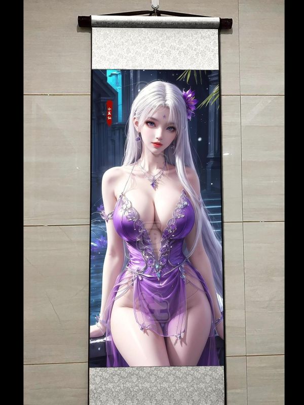 【海外代購】阿喵畫社 紫韻 小醫仙卷軸畫 鬥破蒼穹 