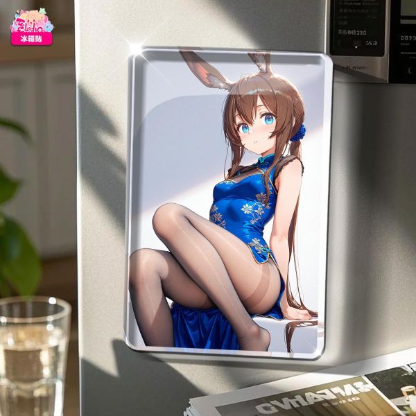 【海外代購】阿喵畫社 動漫冰箱貼第七十二旗袍明日方舟 高透亞克力磁吸冰箱貼 