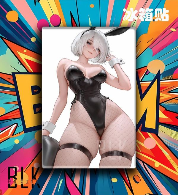 【海外代購】巴洛克 《兔女郎2B》尤尼哈尼爾機械紀元夜刃二號B型遊戲裝飾畫冰箱貼 