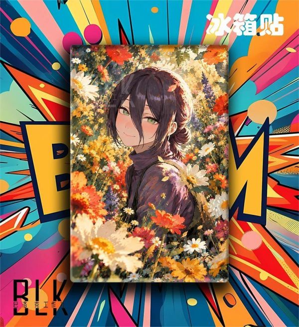 【海外代購】巴洛克《花朵蕾塞》電鋸人reze裝飾畫冰箱貼 