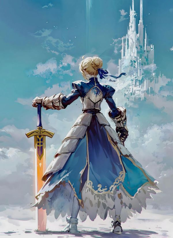 【海外代購】H2《背影saber》阿爾託莉雅Fate亞瑟王裝飾畫 