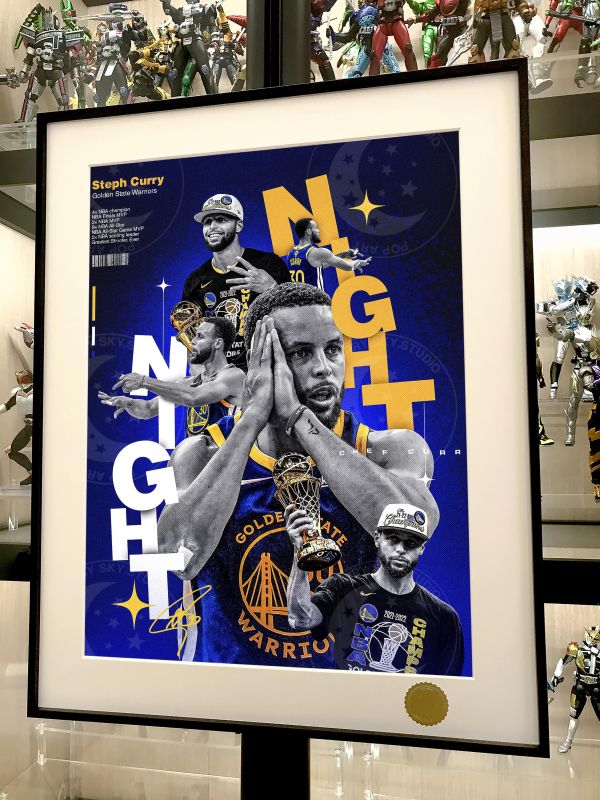 【海外代購】星空 《晚安庫裡》NBA金州勇士史蒂芬‧庫裡Curry萌神裝飾畫 