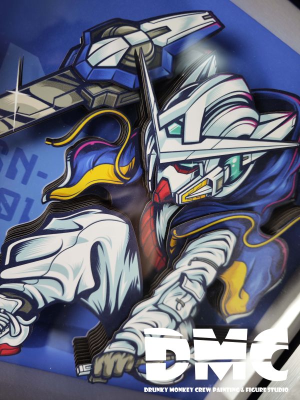 【海外代購】【34*34CM】Drunky Monkey Crew 醉猴組 高達 Gundam 立體裝飾畫 