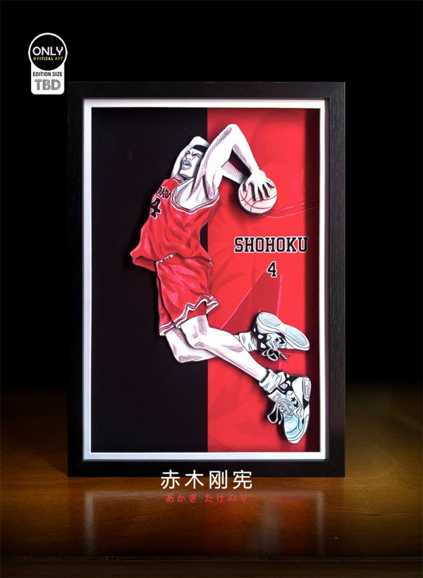 【海外代購】【80*40CM】刀刃工作室&神秘畫廊聯合出品-灌籃高手《湘北五虎》立體畫 