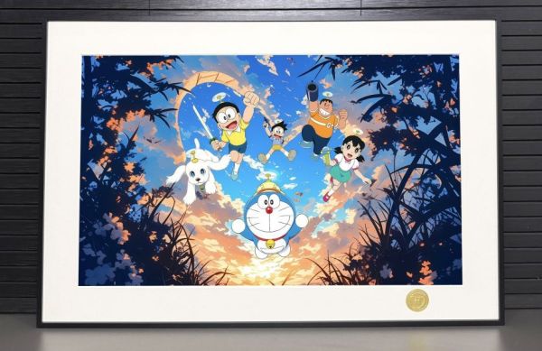 【海外代購】H2 《哆啦A夢》大雄小叮噹靜香胖虎小夫扁扁裝飾畫 