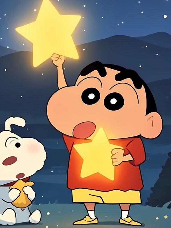 【海外代購】星空 《摘星小新》野原新之助蠟筆小新小白動漫二次元裝飾畫 