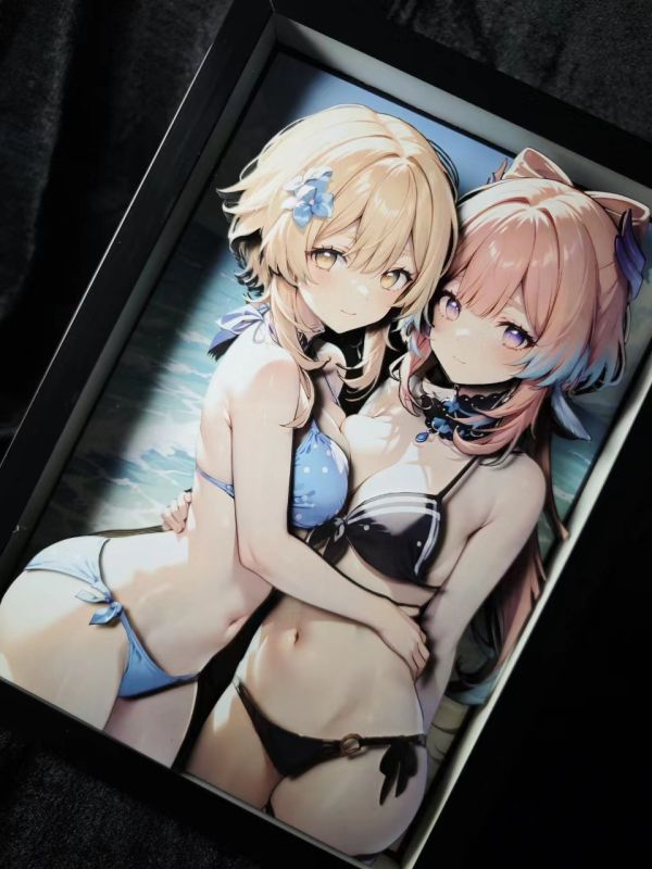 【海外代購】泥棒貓 極簡立體裝飾畫 D9-001 螢&珊瑚宮心海 