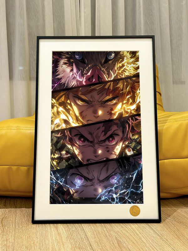 【海外代購】星空 《鬼滅四人組》炭治郎善逸彌豆子伊之助鬼滅之刃無限城篇猗窩座動漫裝飾畫 