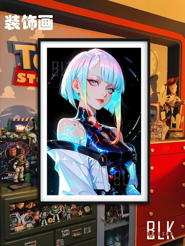 【海外代購】巴洛克 《炫彩露西》賽博龐克邊緣行者Lucy賽博浪客Cyber​​punk動漫裝飾畫冰箱貼 