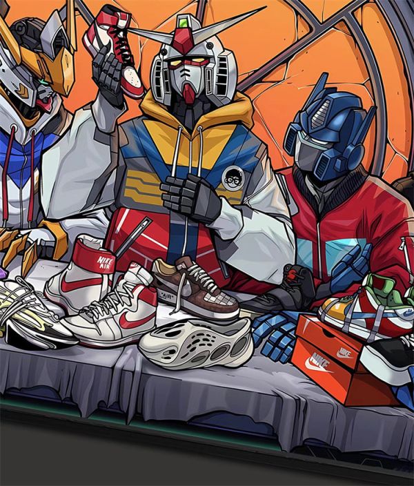 【海外代購】千鳥社 機器人的晚餐 擎天柱 大黃蜂 巴巴托斯 畫 