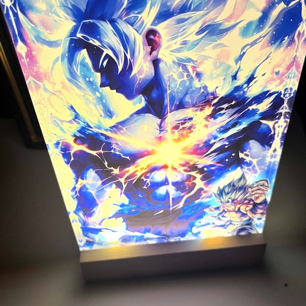 【海外代購】阿喵畫社 超藍孫悟空發光 1.9cm發光手辦架展示磚 