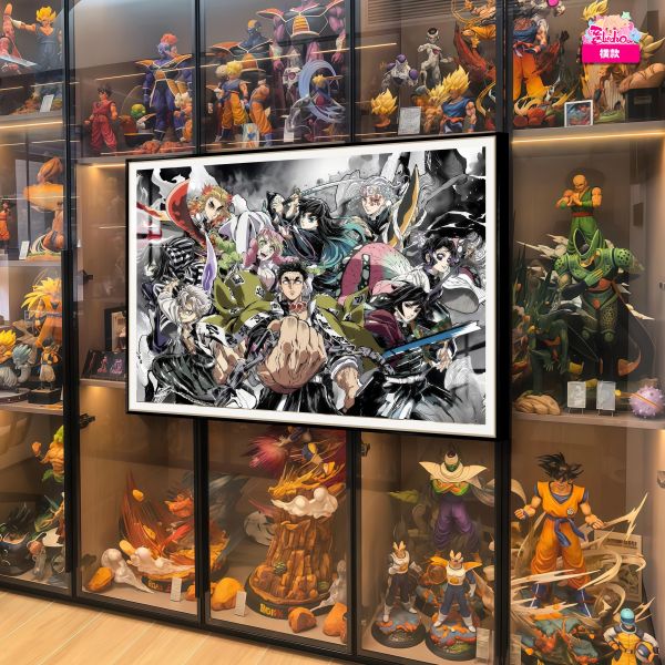 【海外代購】阿喵畫社 鬼滅之刃水墨風九柱合集 8k超大超清裝飾畫 滑鼠墊 午睡毛毯 床頭地墊  冰箱貼 