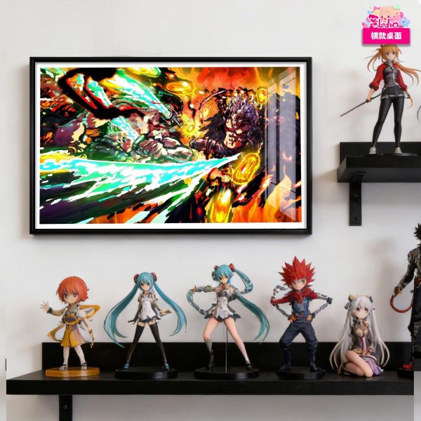 【海外代購】阿喵畫社 索隆VS燼五幅套裝 新品異形套組裝飾畫 發光滑鼠墊  地墊 