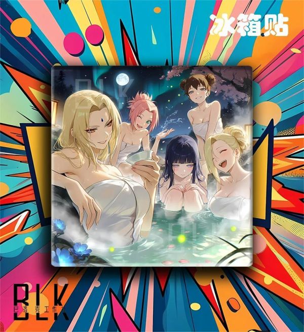 【海外代購】巴洛克 《溫泉火影女團》火影忍者裝飾畫冰箱貼 