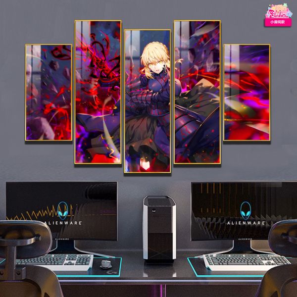 【海外代購】阿喵畫社 黑化saber 超大背景異形套組裝飾畫 