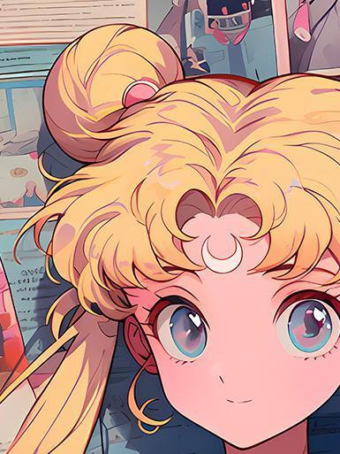【海外代購】巴洛克 《港風月野兔》Sailor Moon美少女戰士月野兔倩妮迪公主動漫裝飾畫冰箱貼 