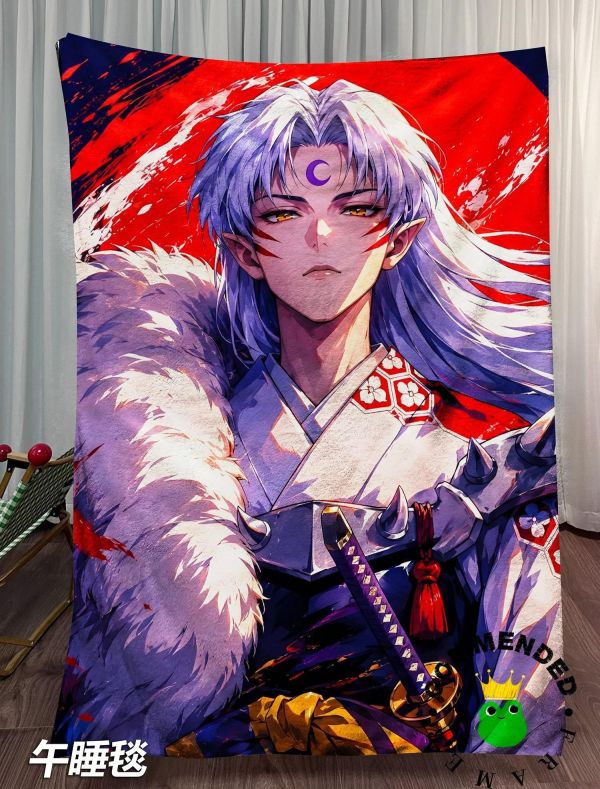 【海外代購】皇呱 《赤月妖尊》犬夜叉殺生丸赤月妖尊裝飾畫 午睡毯  地毯 