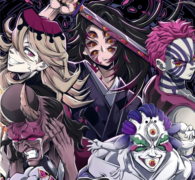 【海外代購】H2 《上弦鬼月》鬼滅之刃十二鬼月鬼舞辻無慘猗窩座童磨黑死牟裝飾畫 