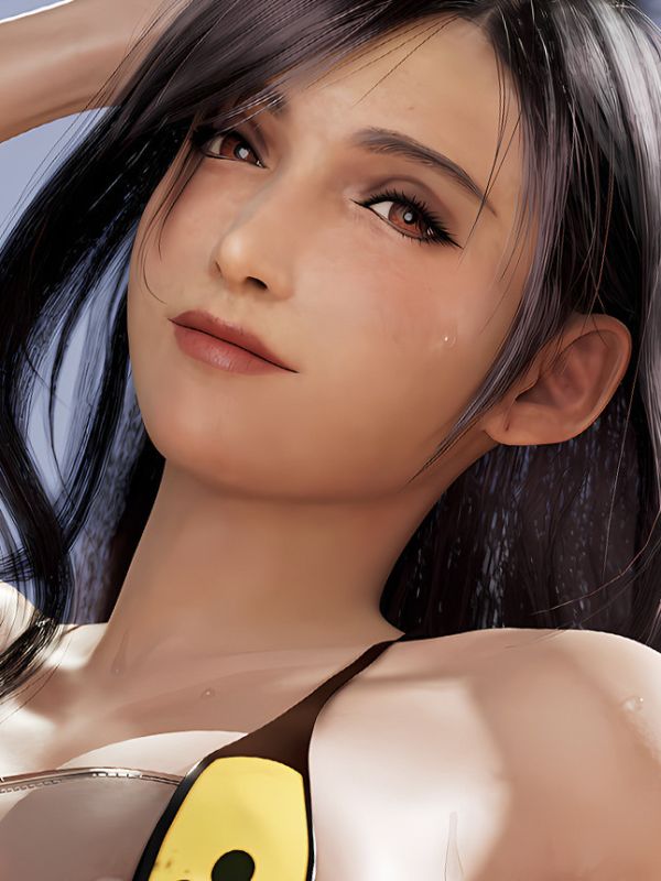 【海外代購】星空 《遊戲手把蒂法》FF7最終幻想TIFA動畫二次元裝飾畫 