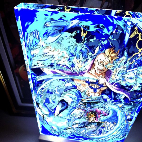 【預定】阿喵畫社 不死火 馬可發光 垂直款1.9cm發光手辦架展示磚 