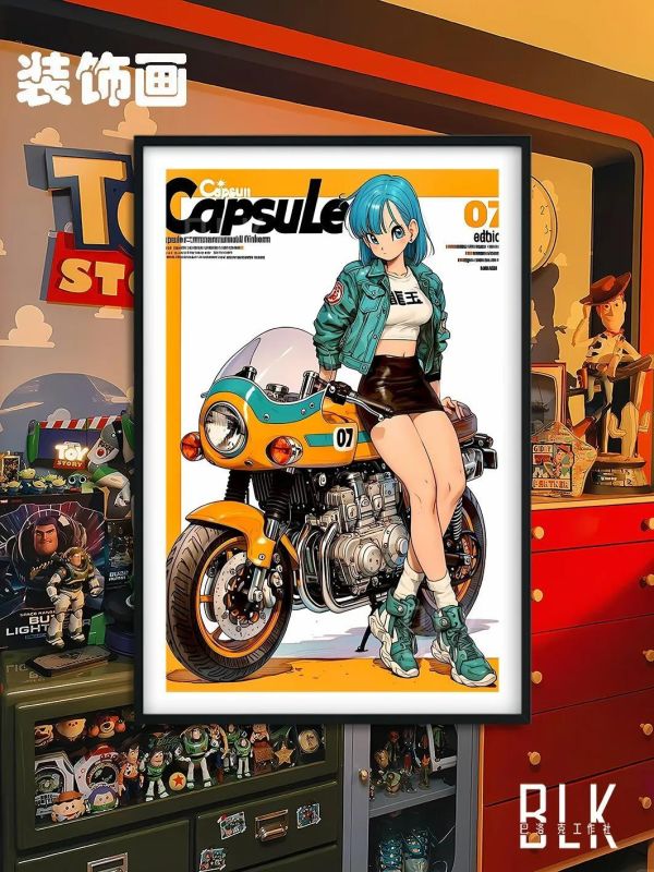 【海外代購】巴洛克 《機車布瑪》七龍珠超級賽亞人裝飾畫冰箱貼 