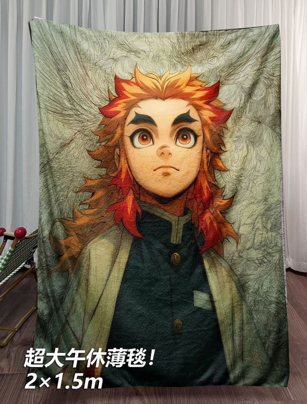 【海外代購】千鳥社《炎之少年：煉獄杏壽郎》炎柱鬼滅之刃九柱午睡毯地毯裝飾畫 午睡毯  地毯 