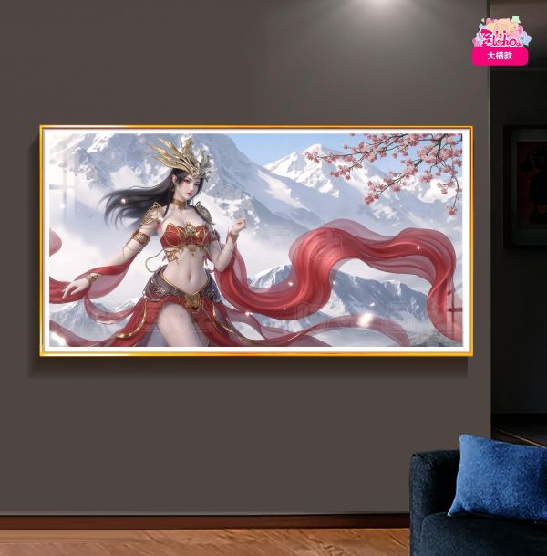 【海外代購】阿喵畫社 國色天香 寒雪 美杜莎 12k主題超清裝飾畫 滑鼠墊  床頭地墊 冰箱貼 