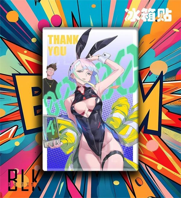 【海外代購】巴洛克 《兔女郎露西》賽博朋克邊緣行者裝飾畫冰箱貼 