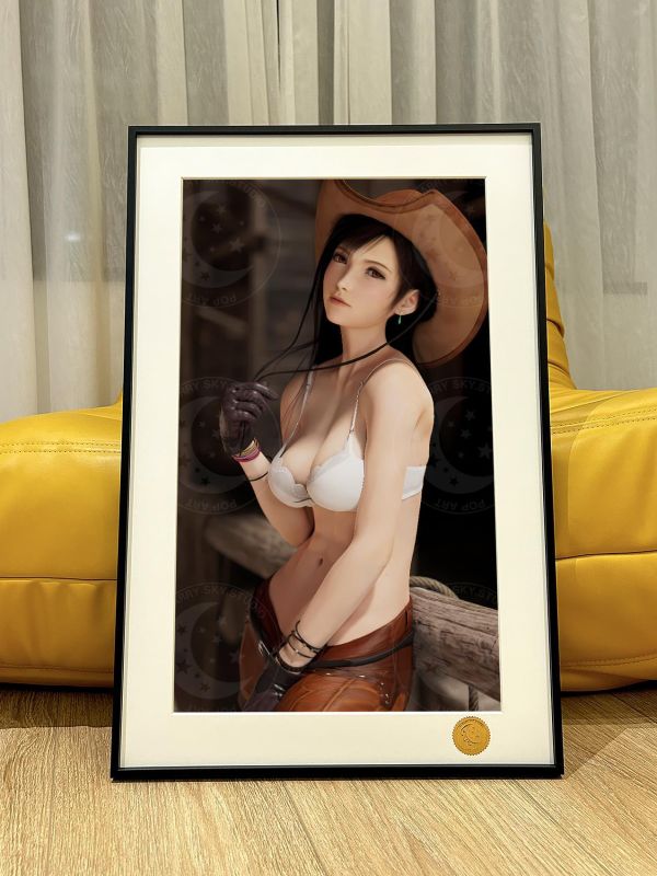 【海外代購】星空 《牛仔服蒂法》FF7最終幻想TIFA愛麗絲遊戲動畫裝飾畫 