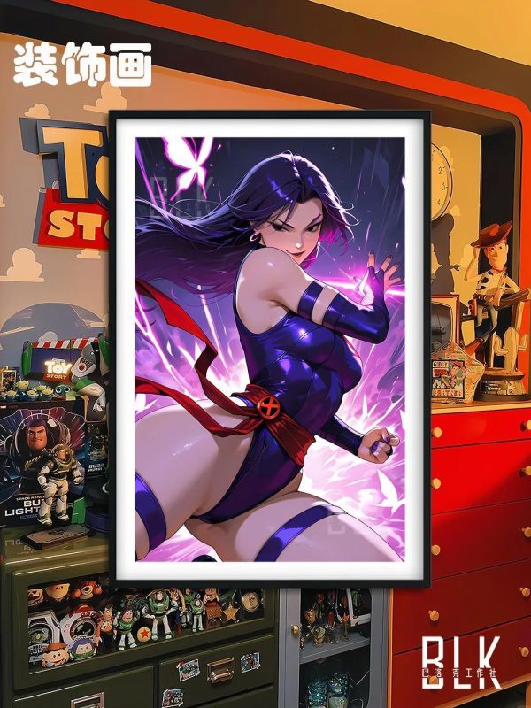 【海外代購】巴洛克《靈蝶》靈蝶Psylocke貝琪·布拉多克漫威裝飾畫冰箱貼 