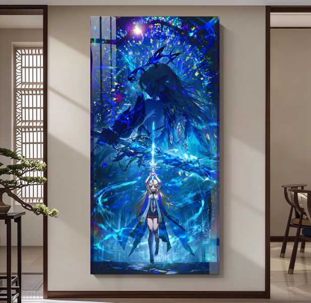 【海外代購】工阿喵畫社 鳴潮 卡提希婭覺醒 超長發光燈帶裝飾畫 