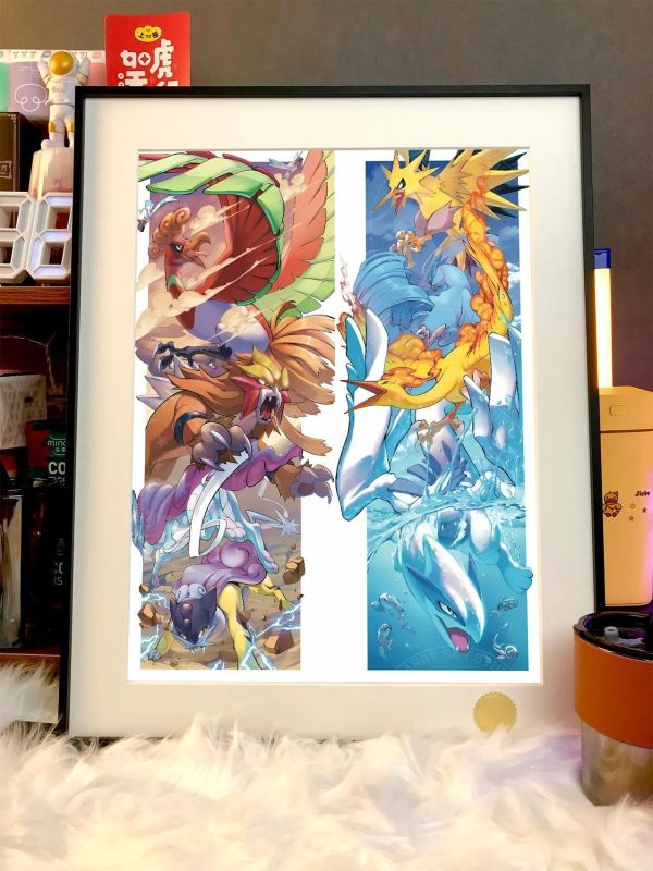 【海外代購】星空 《神獸》洛奇亞鳳王寶可夢30週年裝飾畫 