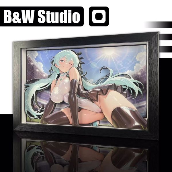 【海外代購】黑白畫映 B&W 初音未來賽車立體裝飾畫 