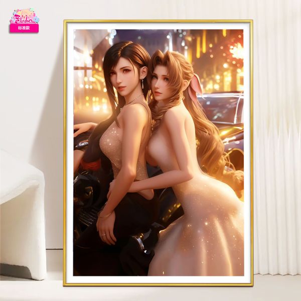 【海外代購】阿喵畫社《最終幻想》晚宴 蒂法與愛麗絲 8k超清裝飾畫 