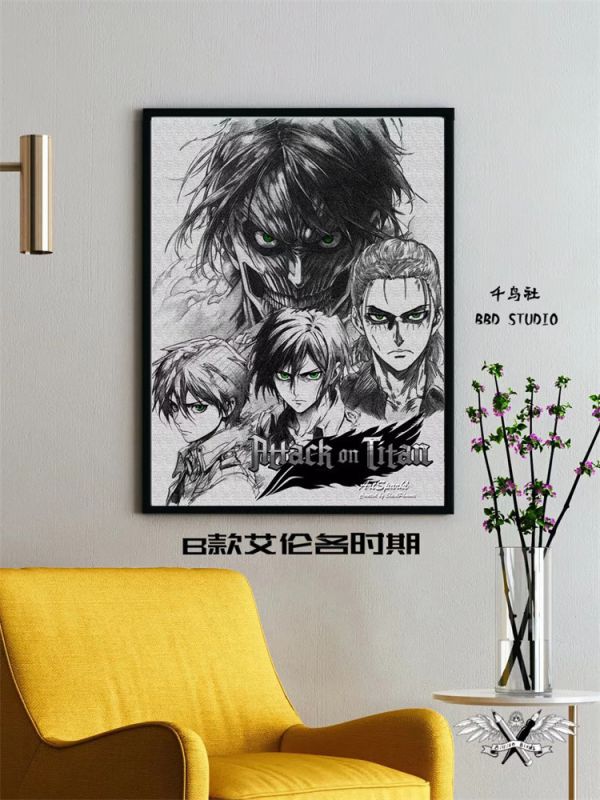 【海外代購】千鳥社 進擊的巨人最終季 艾倫耶格爾 素描速寫潮服裝飾畫 