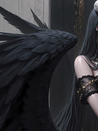 【海外代購】巴洛克 《黑衣雅兒貝德》阿貝多正妃Overlord安茲烏爾恭骨王裝飾畫冰箱貼 