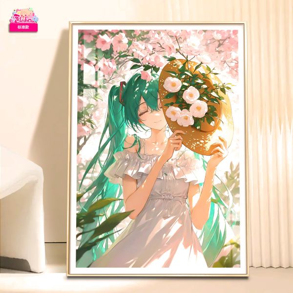 【海外代購】阿喵畫社 迎春 花海初音 8k超大高清裝飾畫 床頭地墊 午睡毛毯 