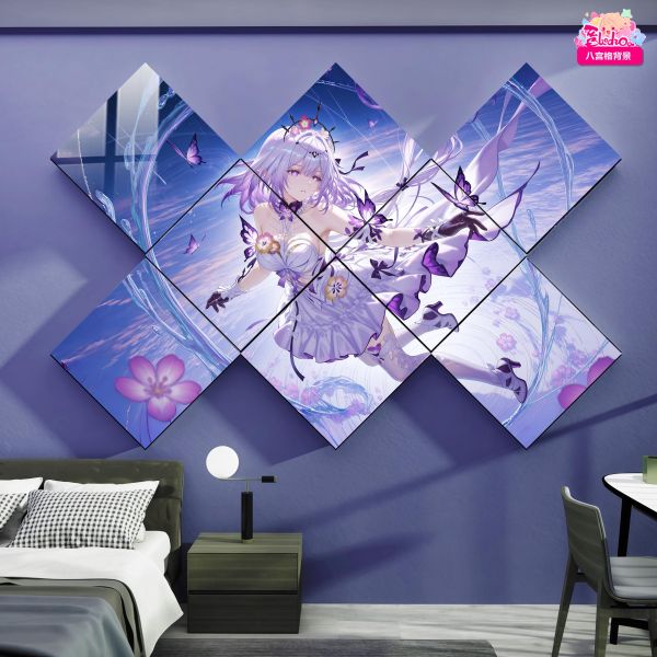 【海外代購】阿喵畫社 風之海 遐蝶八宮格背景牆 超清八宮格卡磚背景牆 