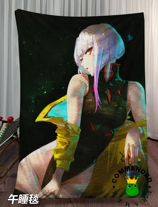 【海外代購】皇呱《神秘黑客露西娜》賽博朋克：邊緣行者裝飾畫 午睡毯 地毯 