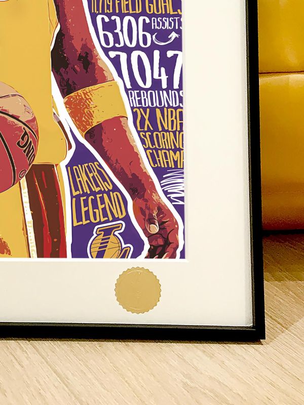 【海外代購】星空 《塗鴉風科比》kobe黑曼巴NBA洛杉磯湖人隊裝飾畫 