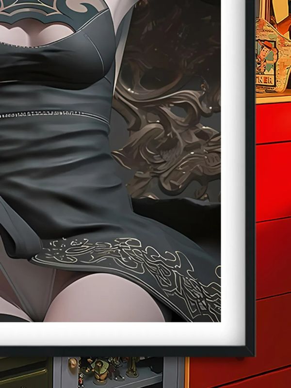 【海外代購】巴洛克 《黑衣2B》尤尼哈尼爾機械紀元夜刃裝飾畫冰箱貼 