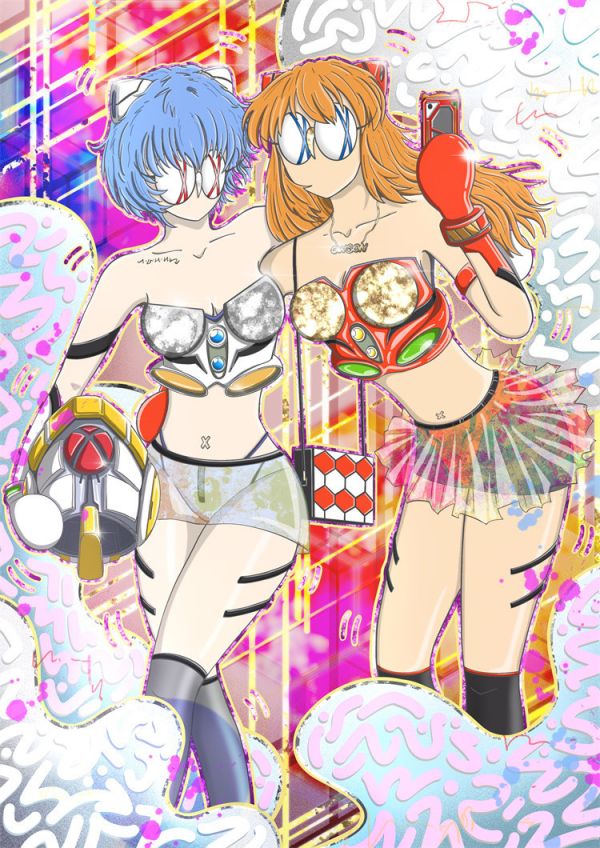 【海外代購】歪歪 EVA 明日香 凌波麗 收藏裝飾藝術畫 