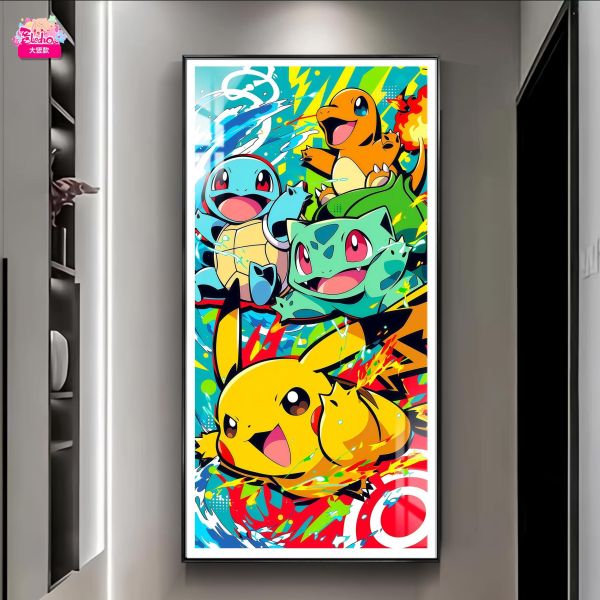 【海外代購】阿喵畫社 開心暴擊 寶可夢 大豎新品8k主題高清裝飾畫 床頭地墊 冰箱貼 