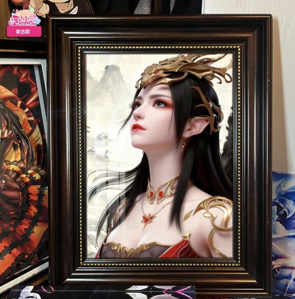 【海外代購】阿喵畫社 青山盼 女王美杜莎 復古款實木紀念超清裝飾畫 床頭地墊 冰箱貼 